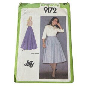 Simplicity 9172 Misses Jiffy Skirt Sewing Pattern Size 16 Two Lengths 1979 CUT